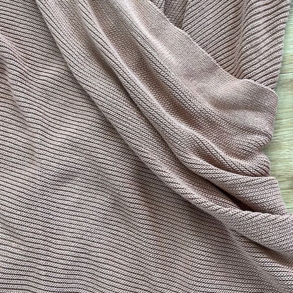 Kittenish Womens Knit Wrap Sweater Dress Medium Mauve Brighton Balloon Sleeve - Picture 6 of 7